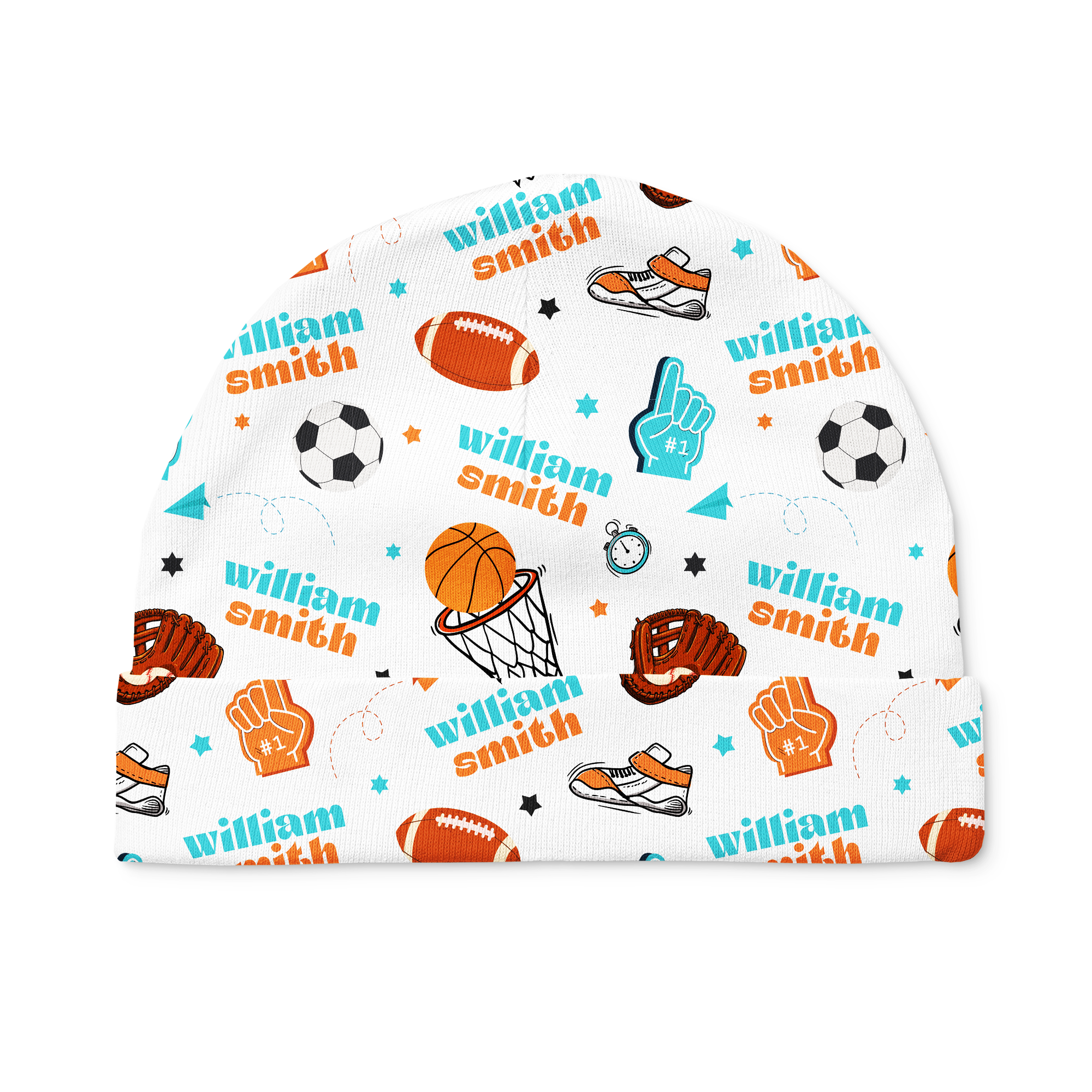 Personalized Beanie in Half Time