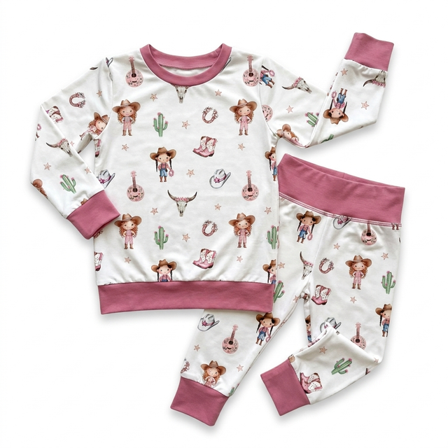 Personalized Baby Pajama Set in Western Girl