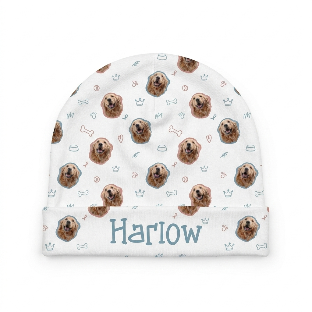 Personalized Beanie in Puppy Portrait