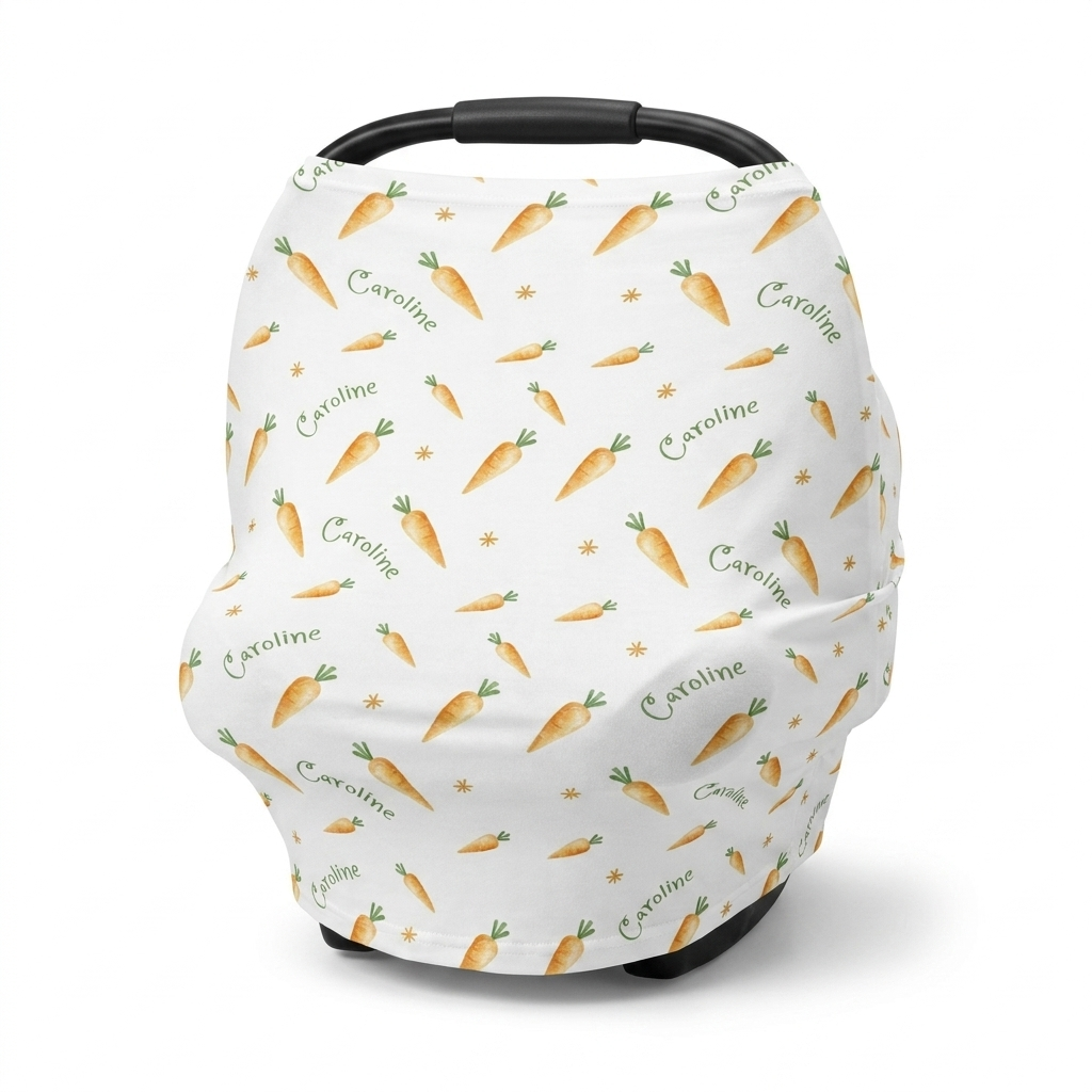 Personalized 5-in-1 Nursing Cover in Carrot