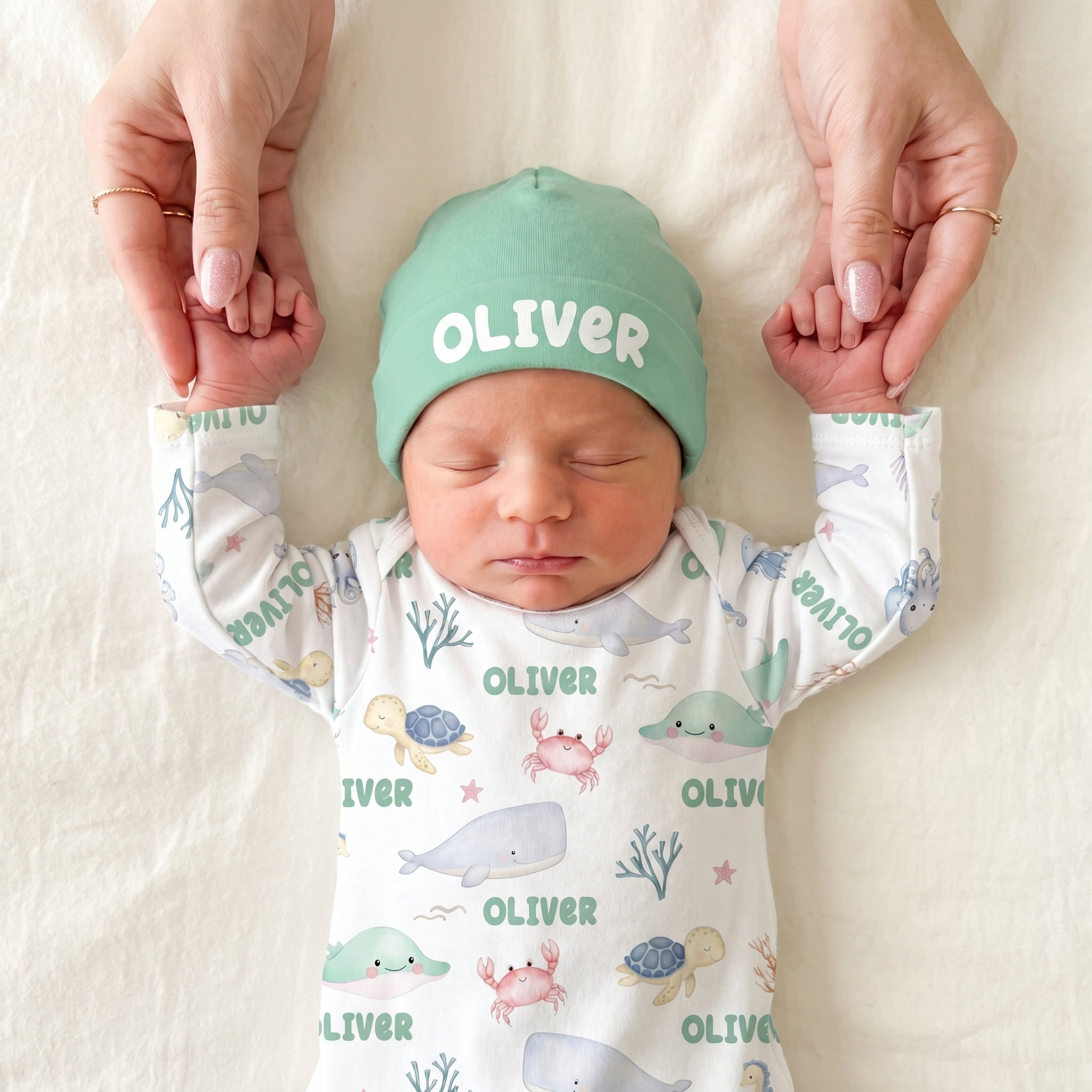 Personalized Sleep Gown in Sea Animals