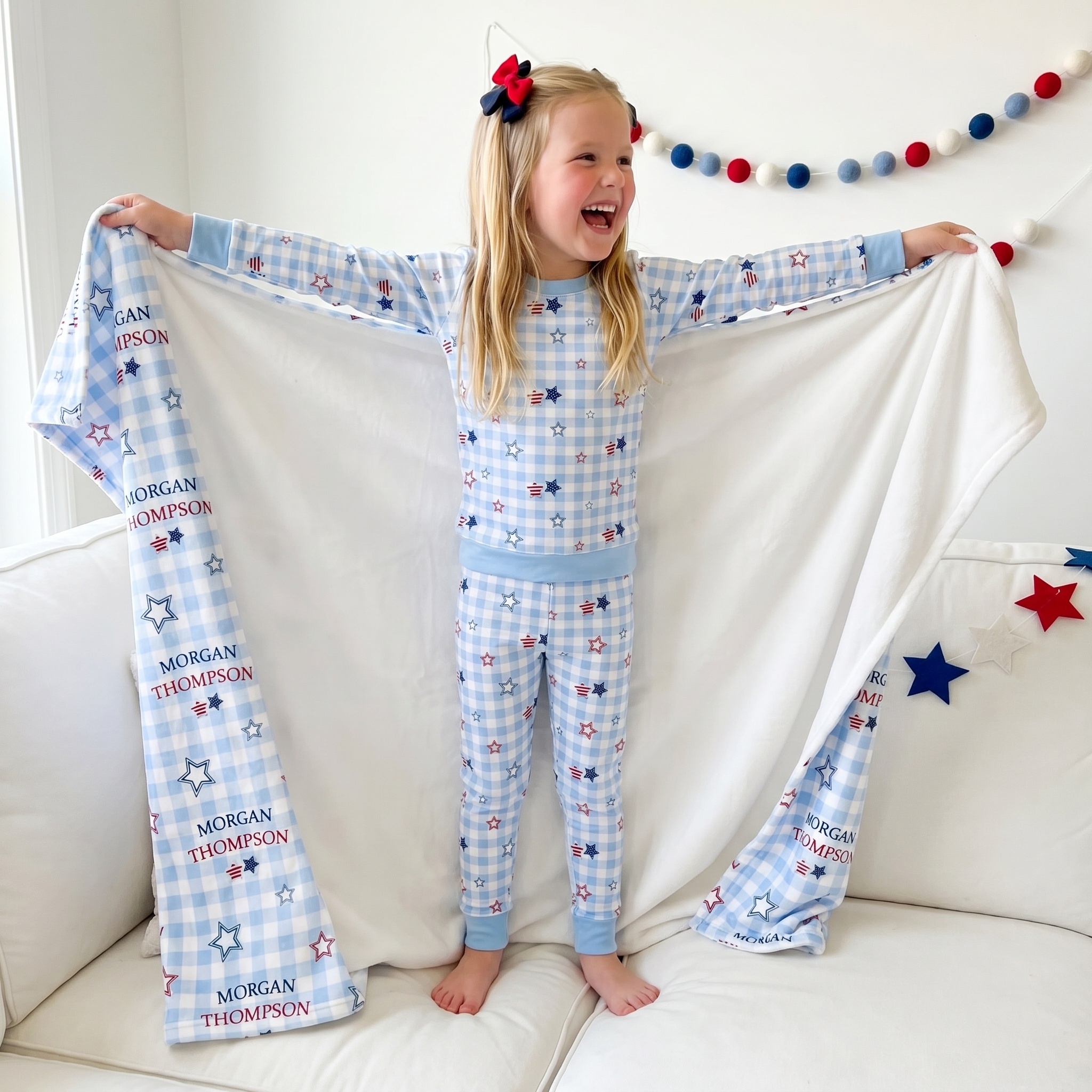 Pajama Set in Star-Spangled Sky