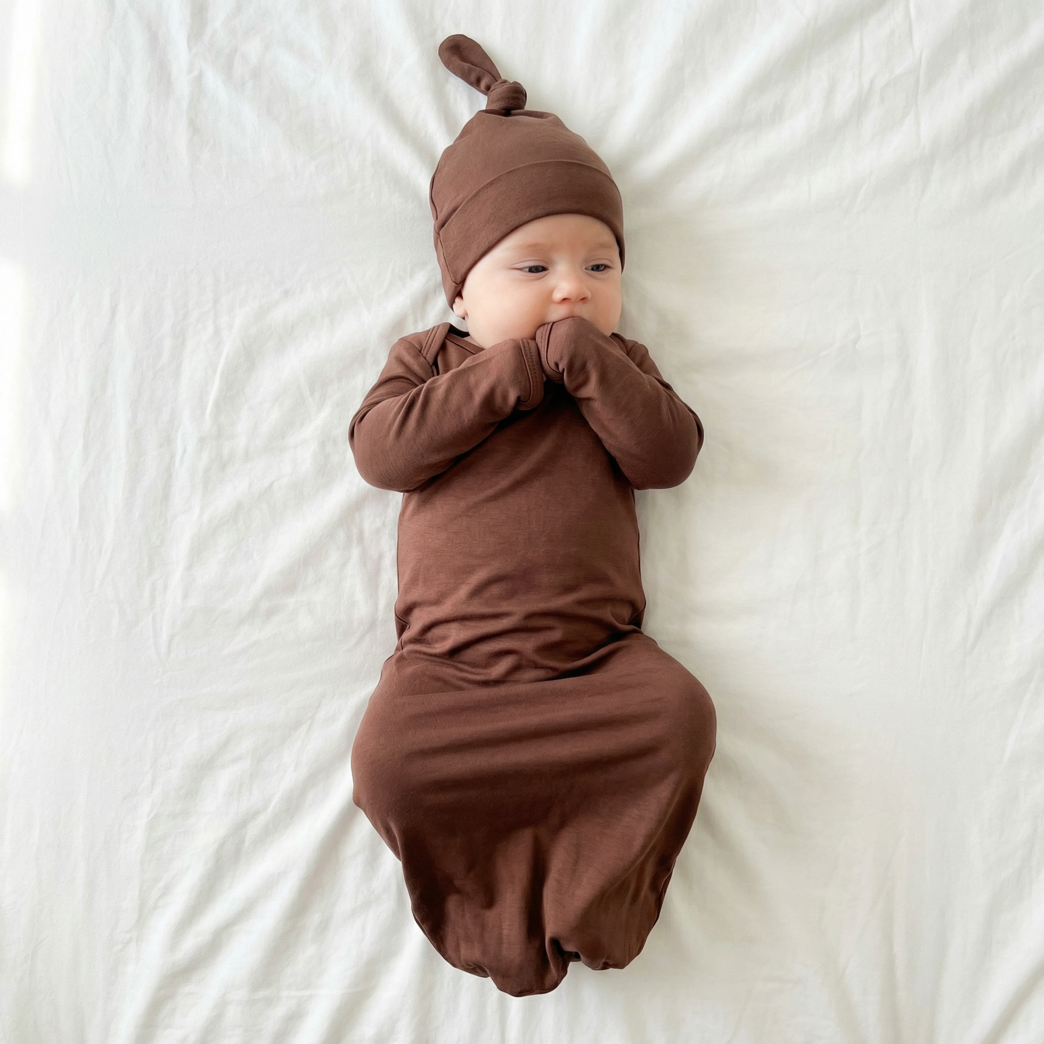 Sleep Gown with Hat Set in Choco