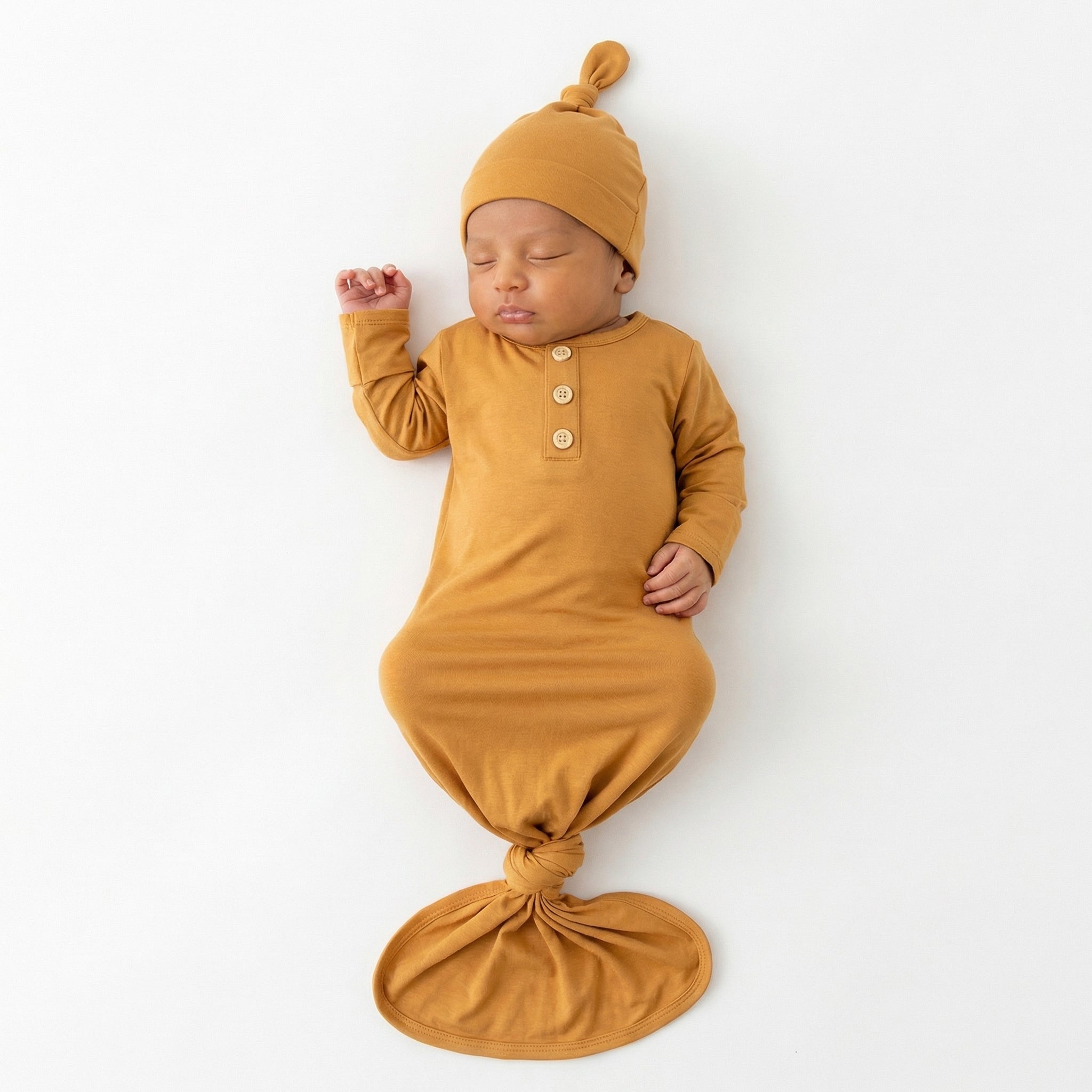 Knotted Gown with Hat in Caramel