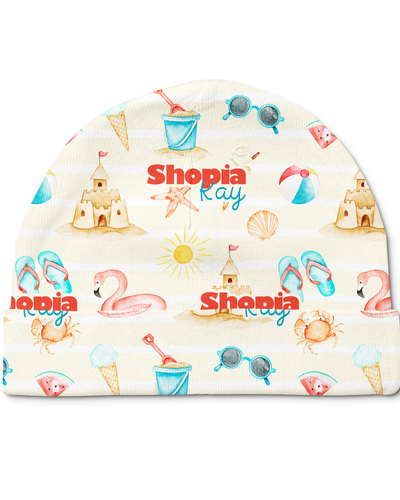Personalized Beanie in Summer Beach