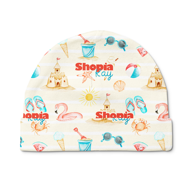 Personalized Beanie in Summer Beach