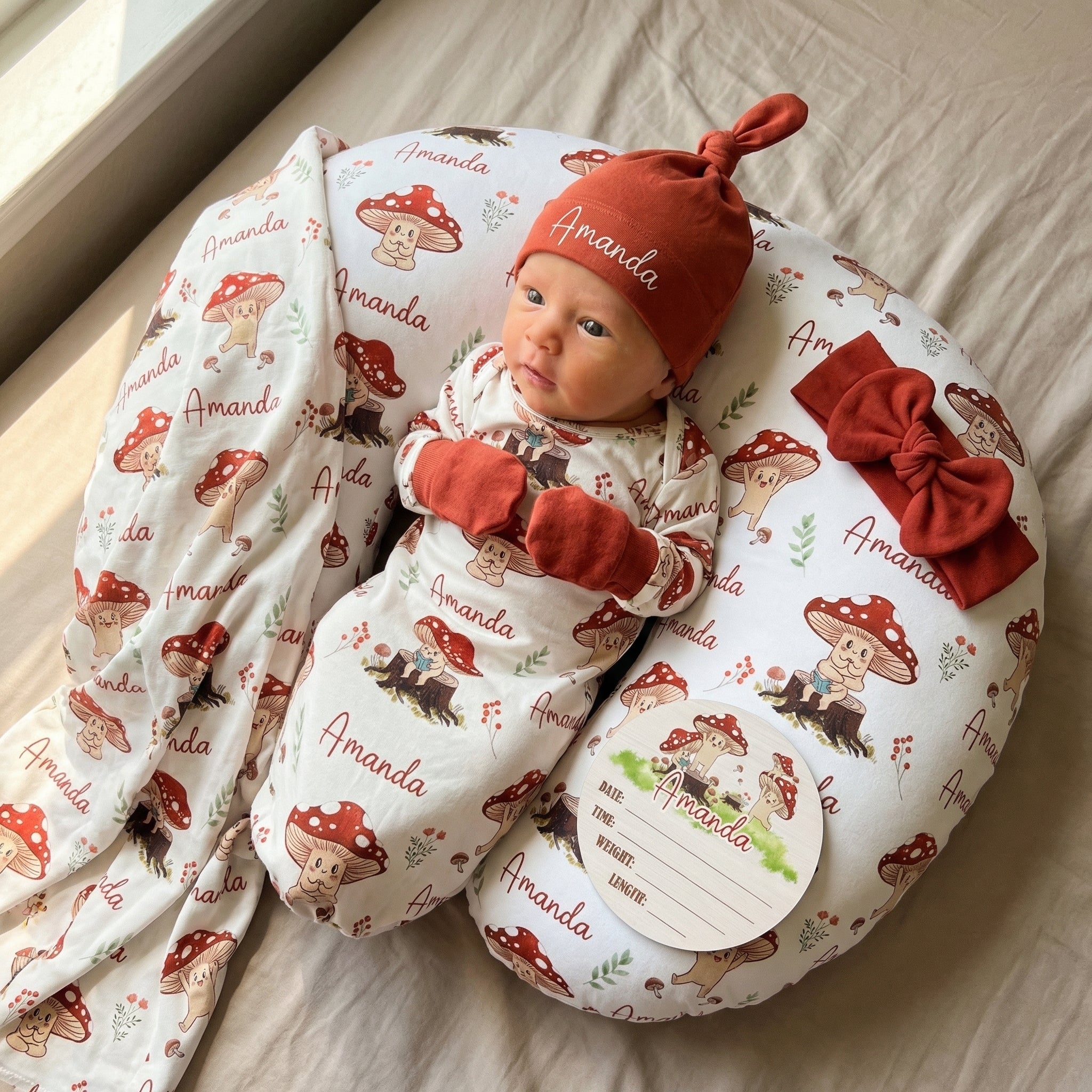 Personalized Sleep Gown in Mushroom
