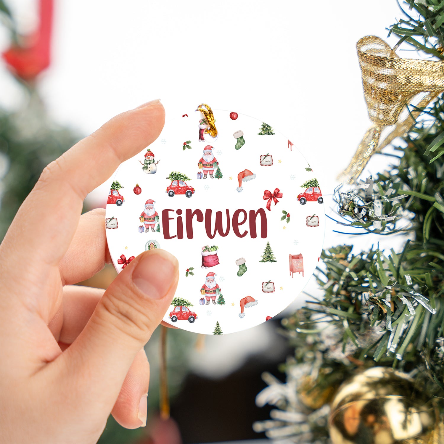 Personalized Ceramic Ornament in Christmas Day