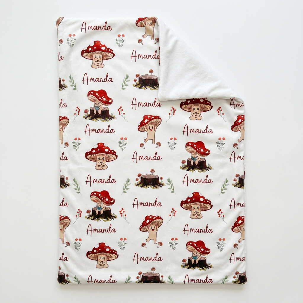 Personalized Sleeping Bag in Mushroom