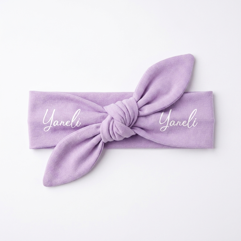 Personalized Knotted Headband in Lavender