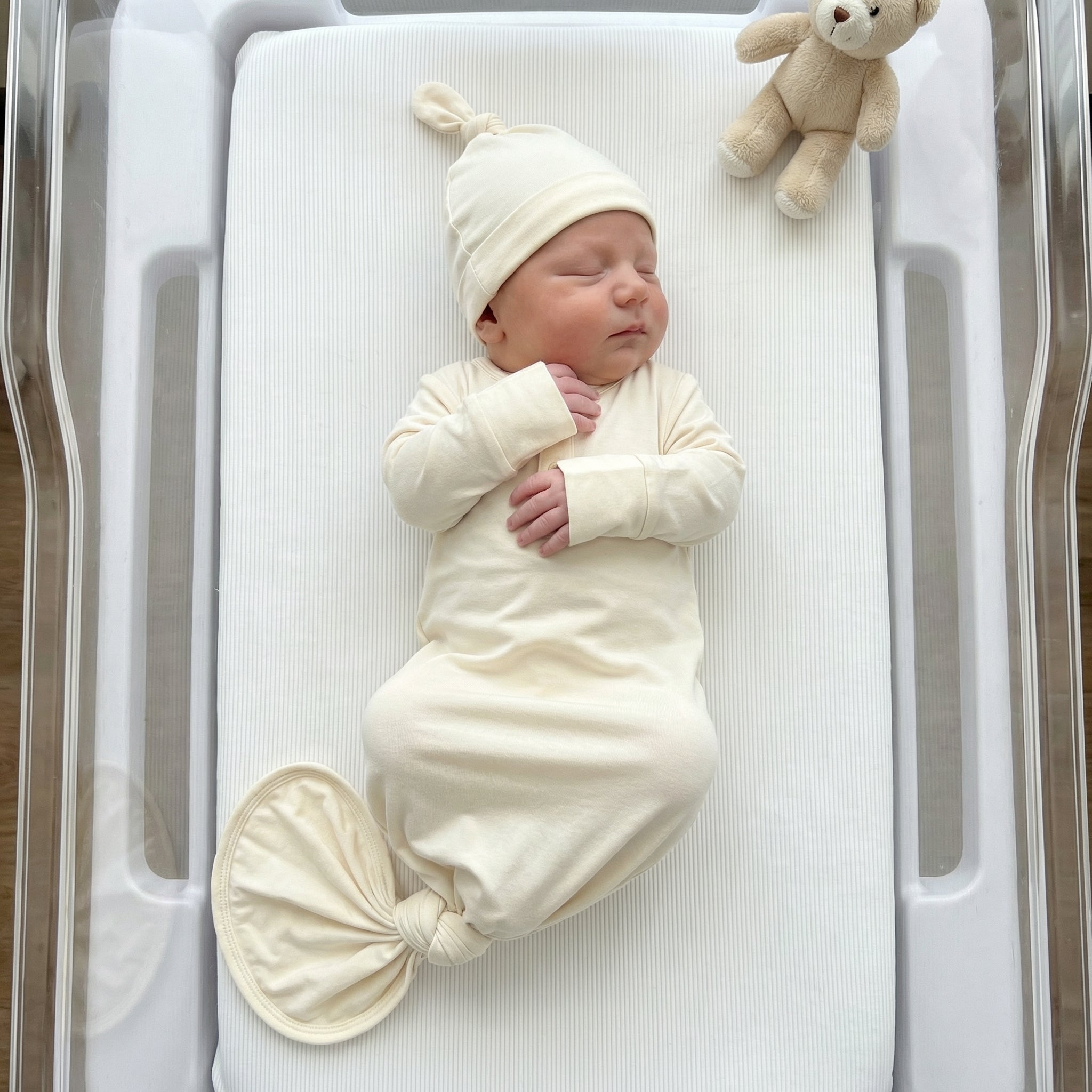 Knotted Gown with Hat in Milky