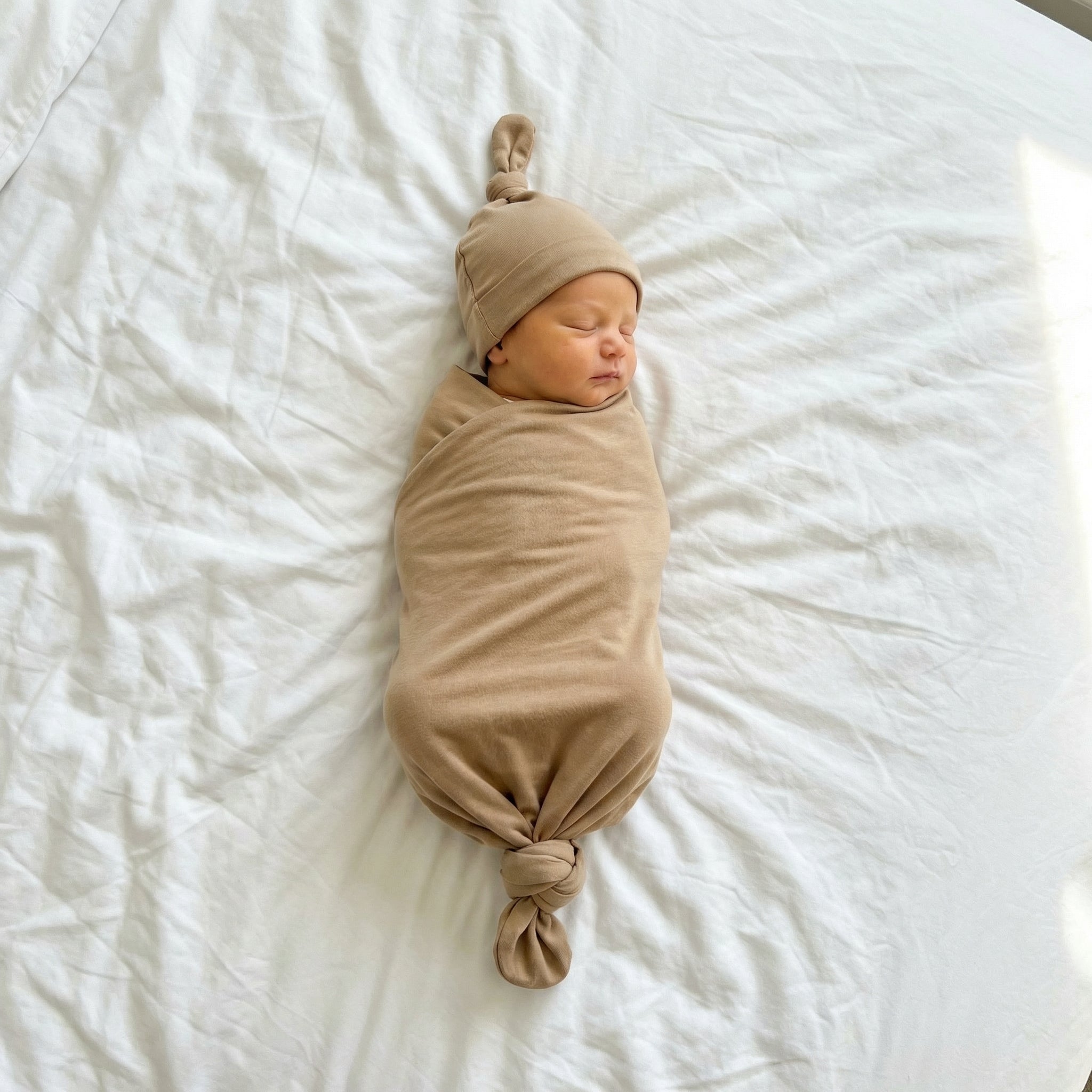 Swaddle with Hat Set in Clay