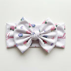 Personalized Bow Headband in Purple Hydrangea