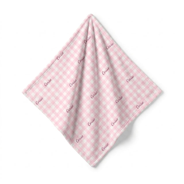 Personalized Mini Lovey in Cherry Blossom Gingham