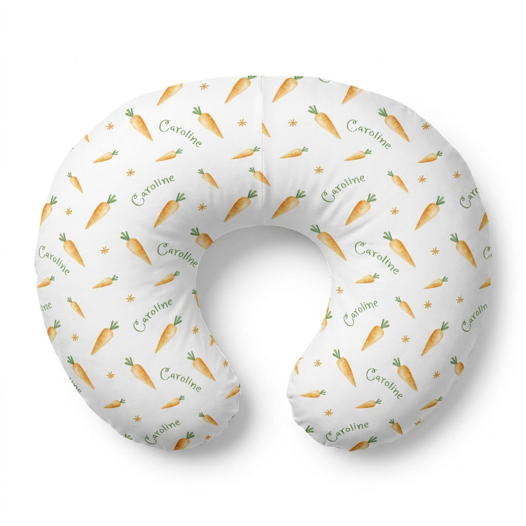 Personalized Nursing Pillow Cover in Carrot