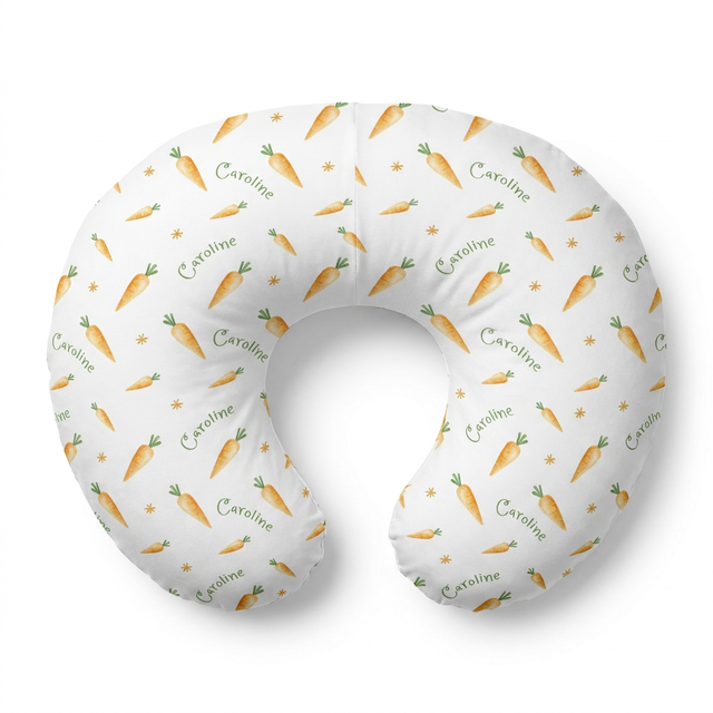 Personalized Nursing Pillow Cover in Carrot
