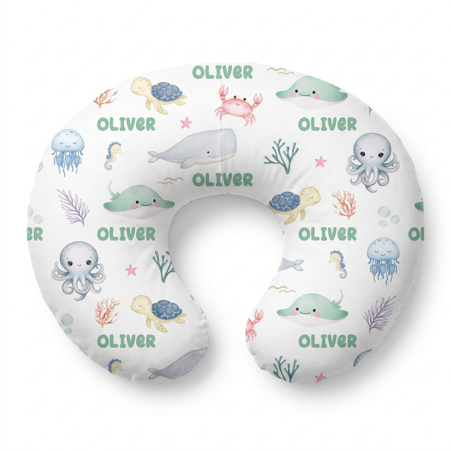 Personalized Nursing Pillow Cover in Sea Animals