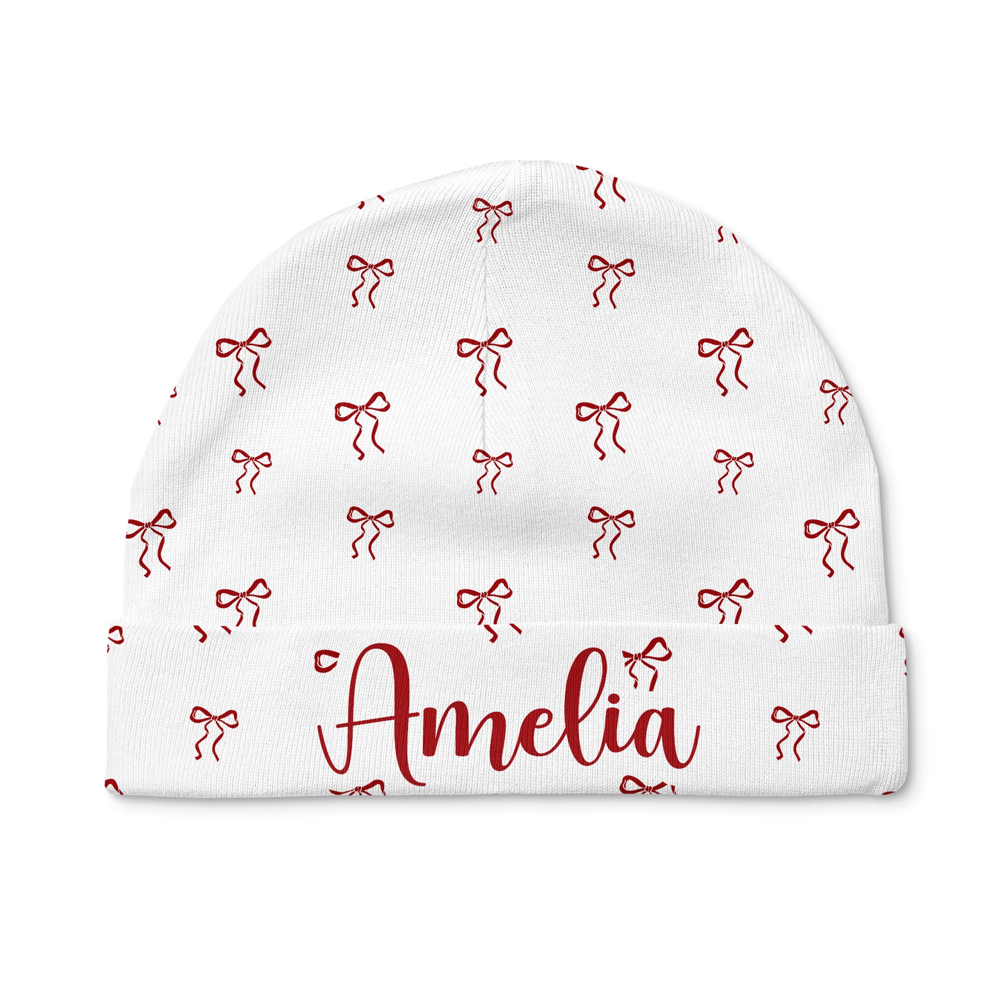 Coquette Ribbon Personalized Beanie Hat