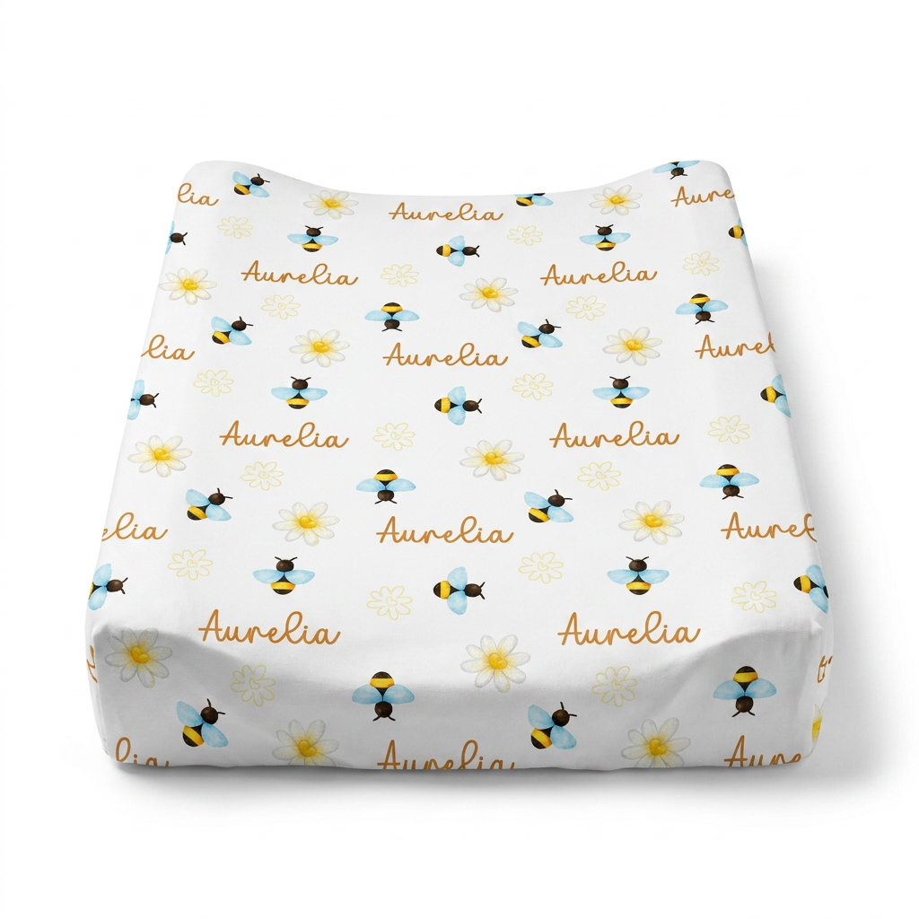Personalized Changing Pad Cover in BeeBee