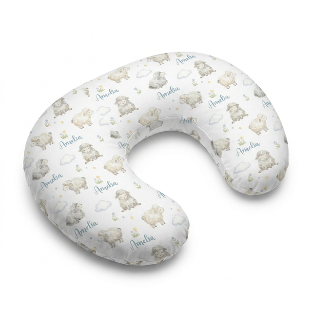 Personalized Nursing Pillow Cover in Lamb