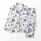 Long-sleeved Women's Pajama Set in Ice Hockey