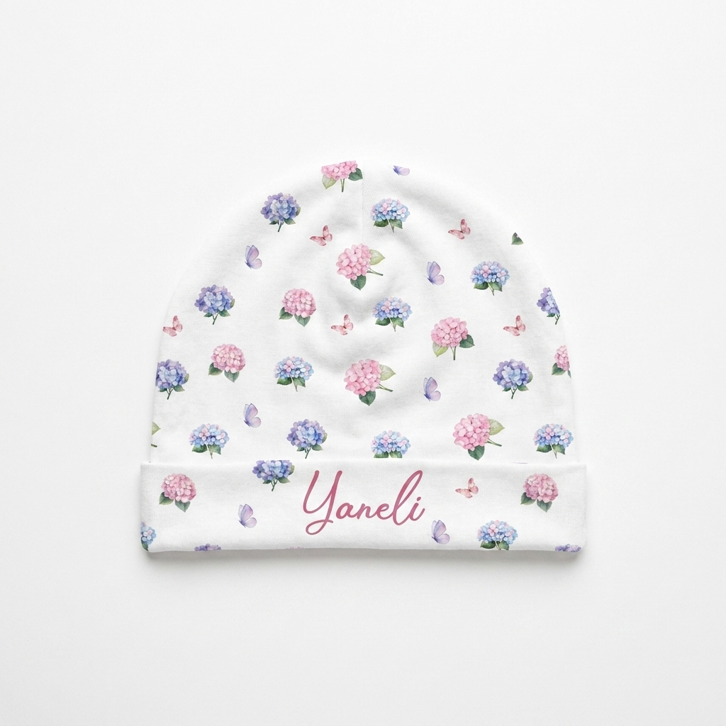Personalized Beanie in Purple Hydrangea