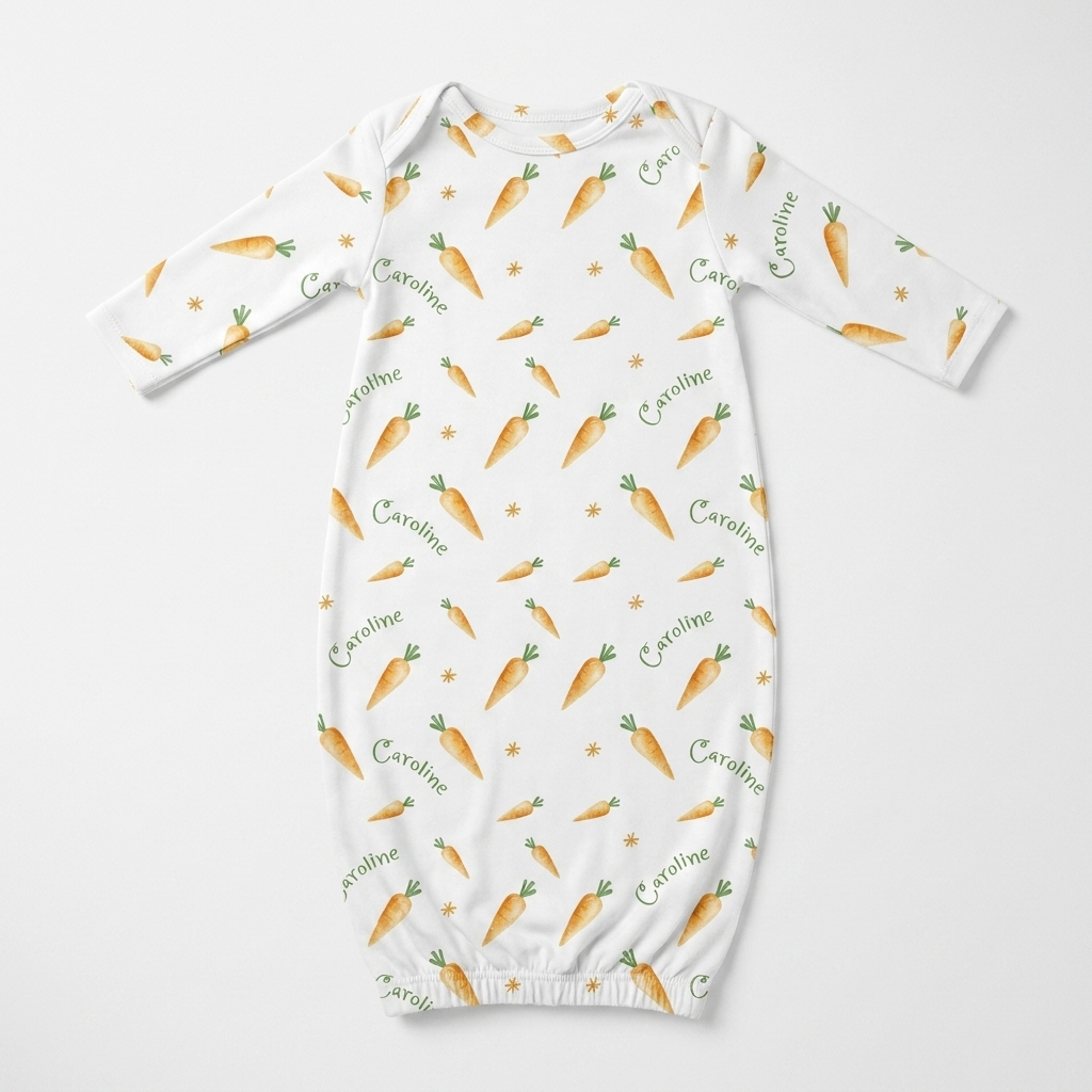 Personalized Sleep Gown in Carrot
