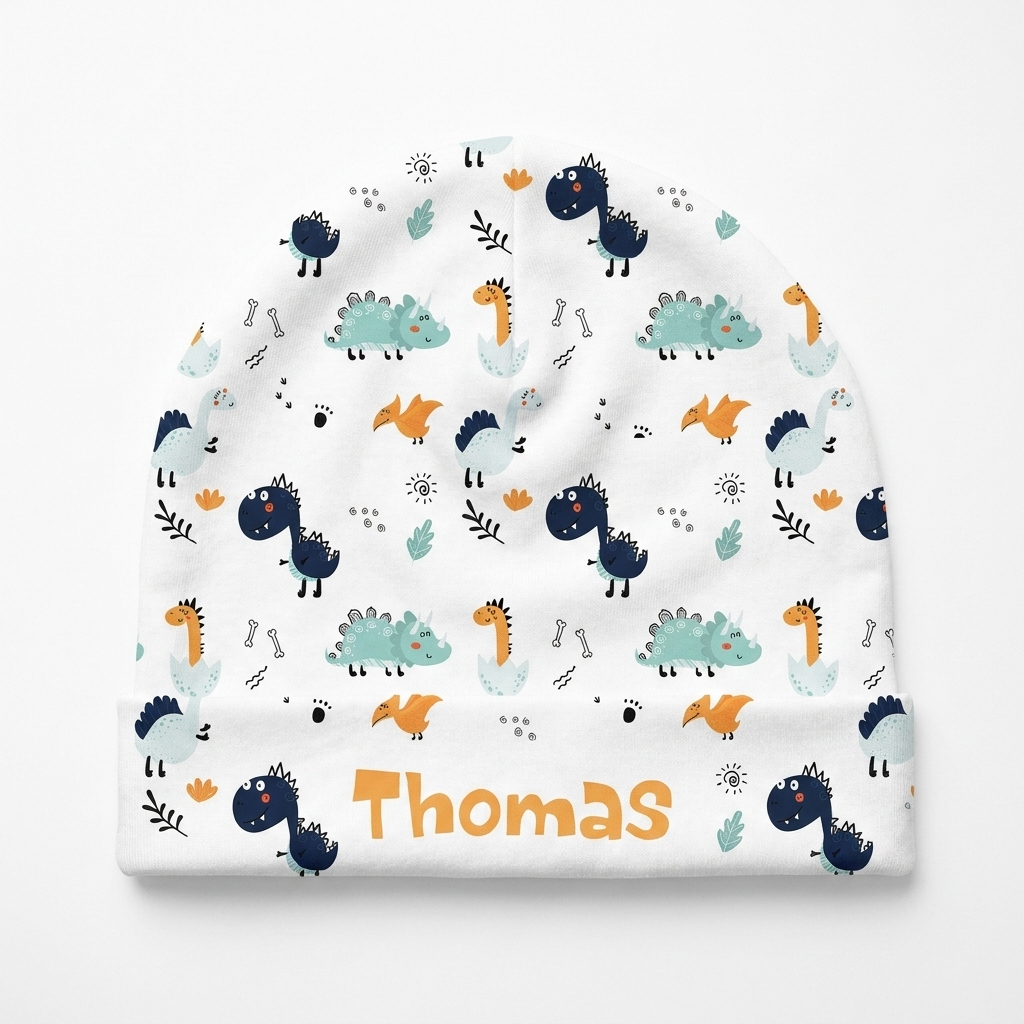 Personalized Beanie in Cute Dinosaur