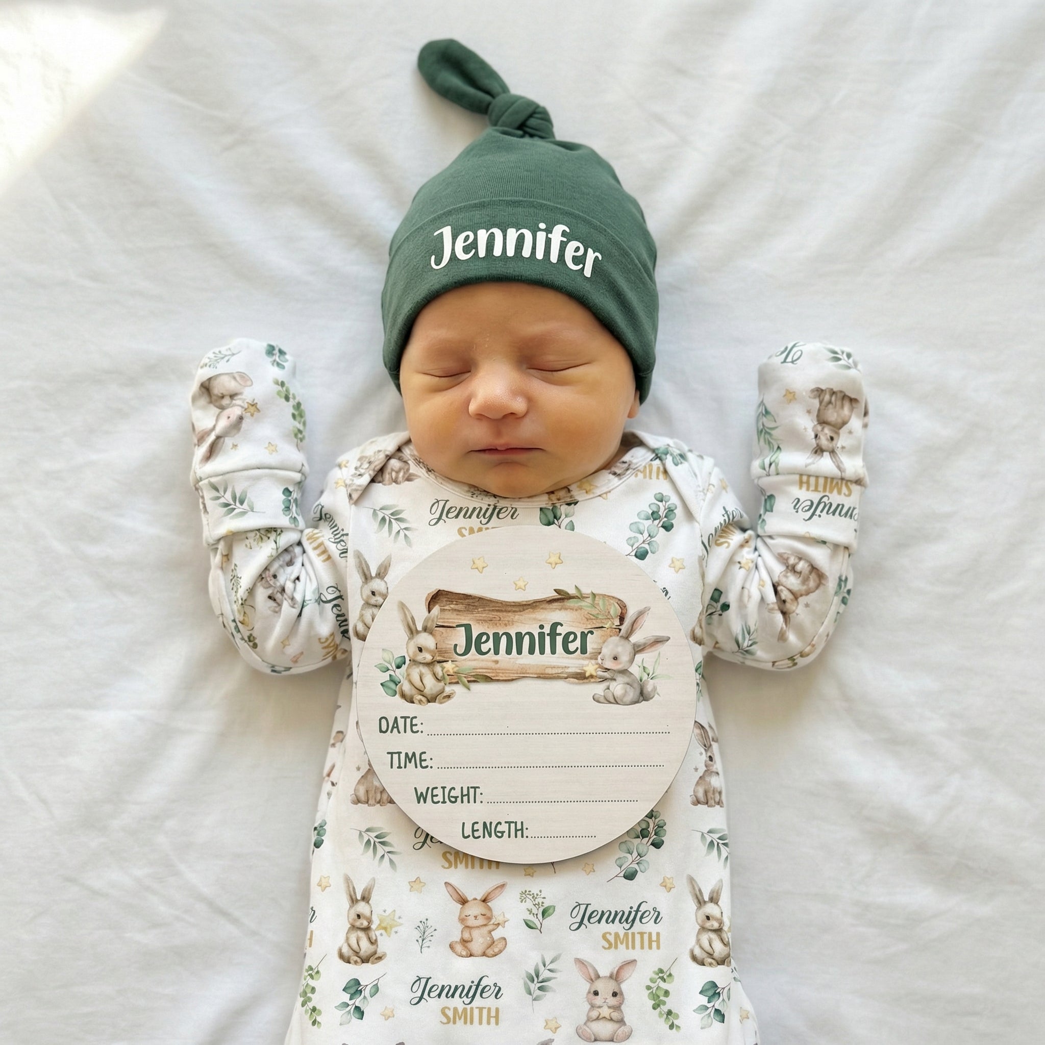 Personalized Wooden Sign in Bunny Garden