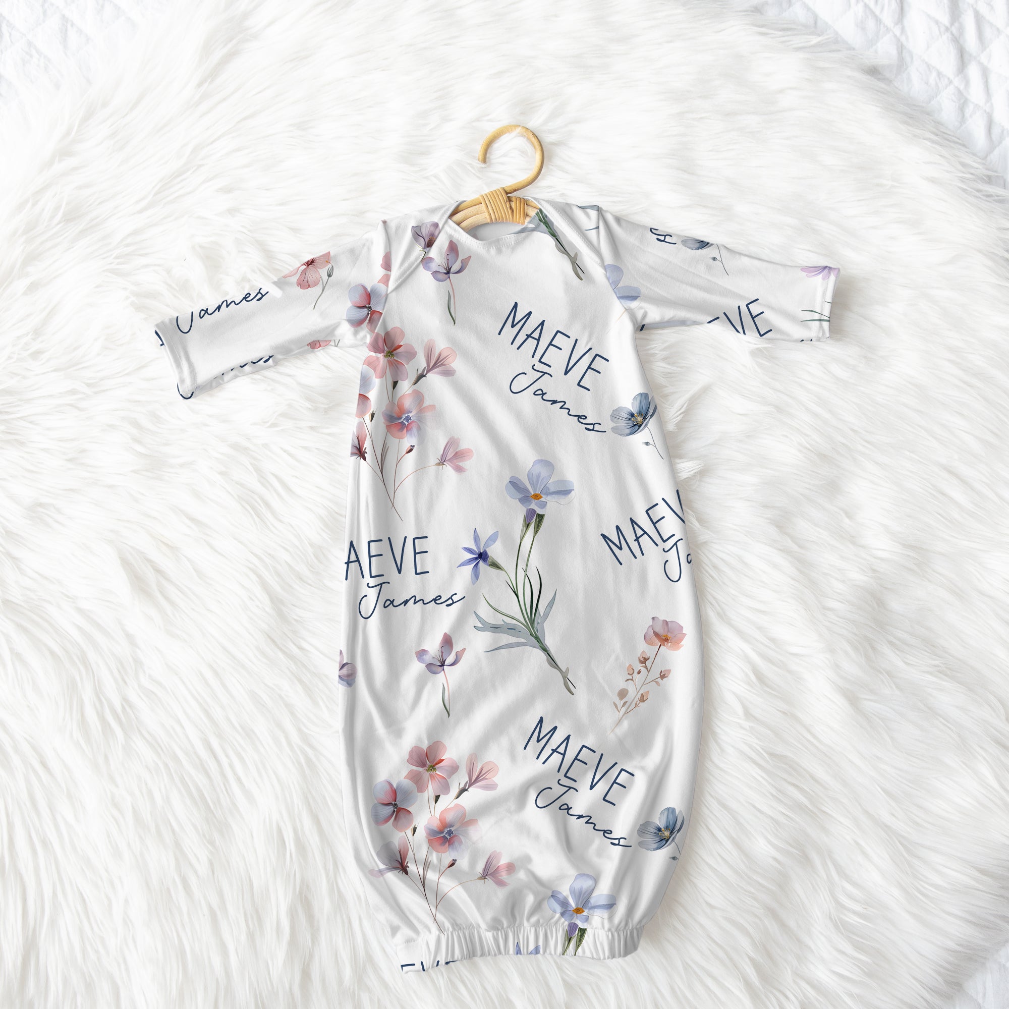 Personalized Sleep Gown in Pretty Wildflower