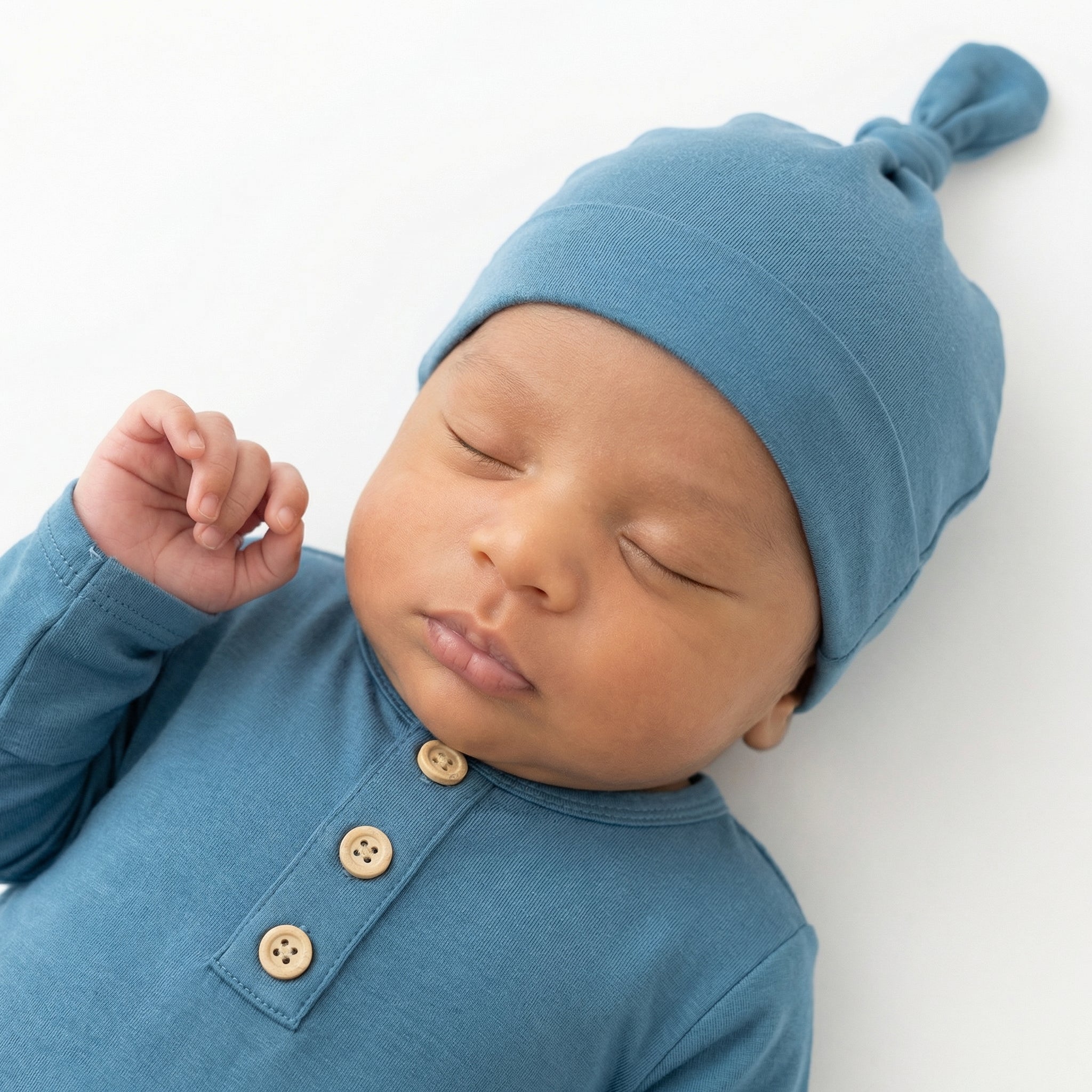 Knotted Gown with Hat in Lagoon Teal