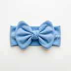 Personalized Bow Headband in Morning Blue