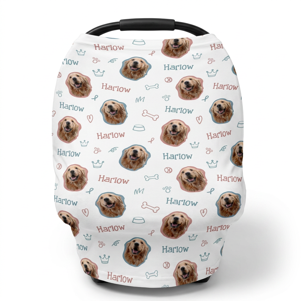 Personalized 5-in-1 Nursing Cover in Puppy Portrait
