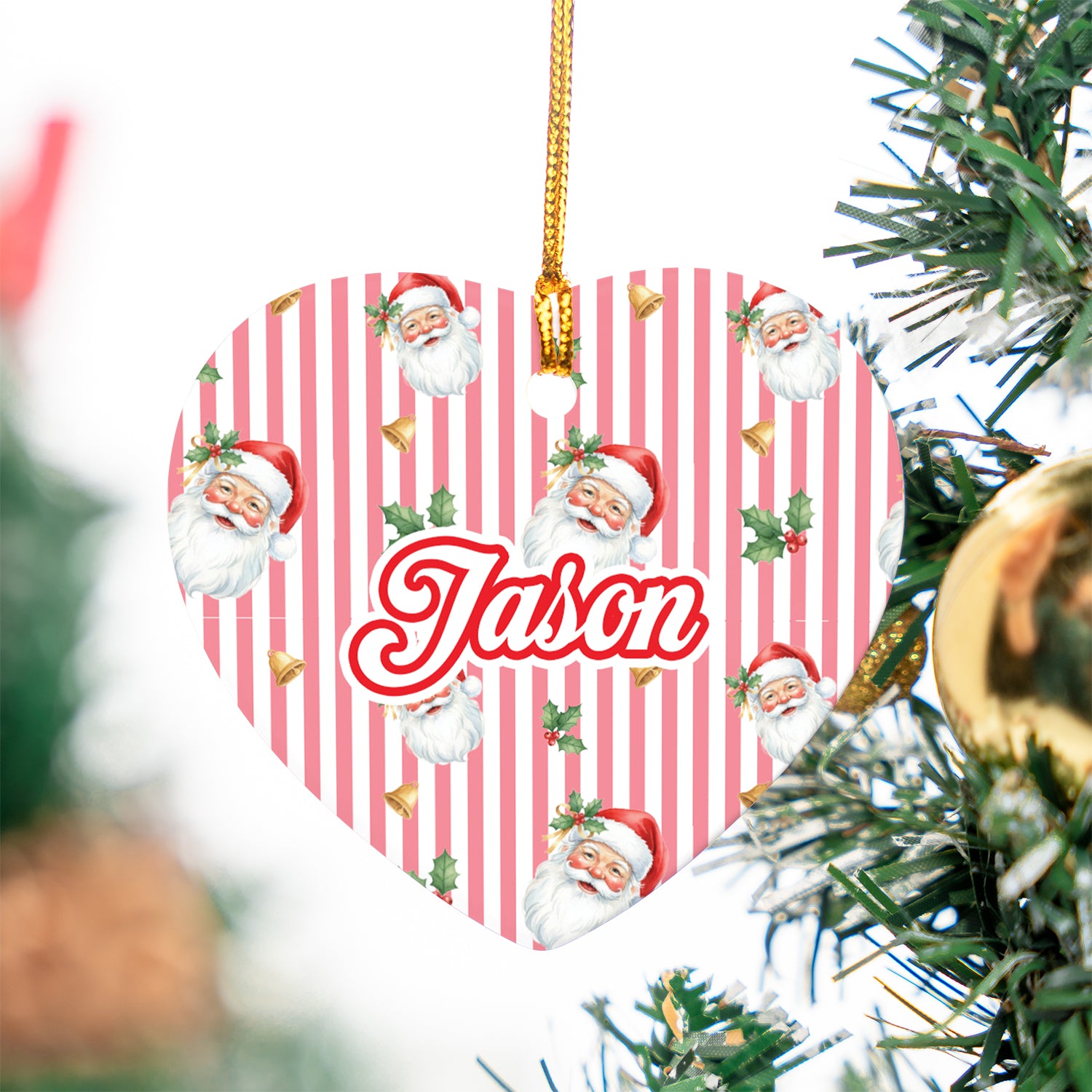 Personalized Ceramic Ornament in Santa Baby Circle