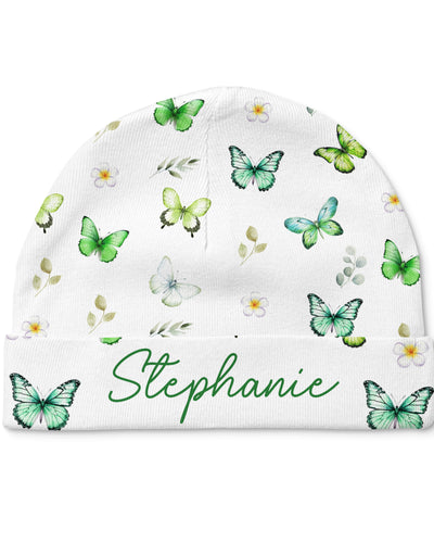 Personalized Beanie in Green Butterfly