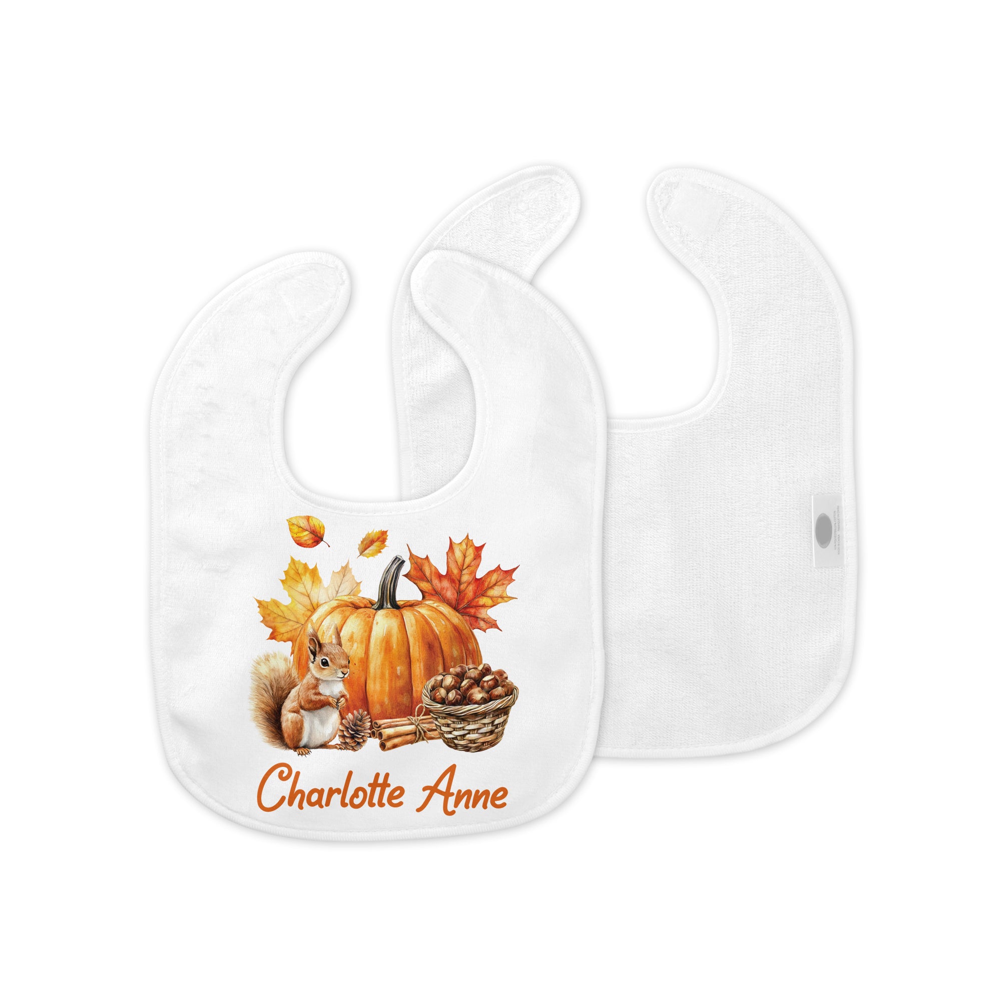 Personalized Bib in Fall Cottage
