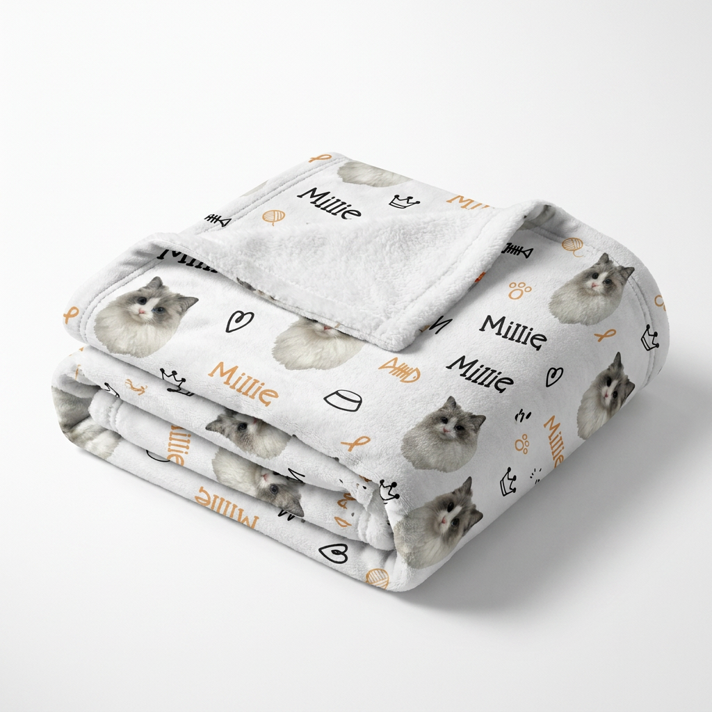 Personalized Blankets in Kitty Portrait