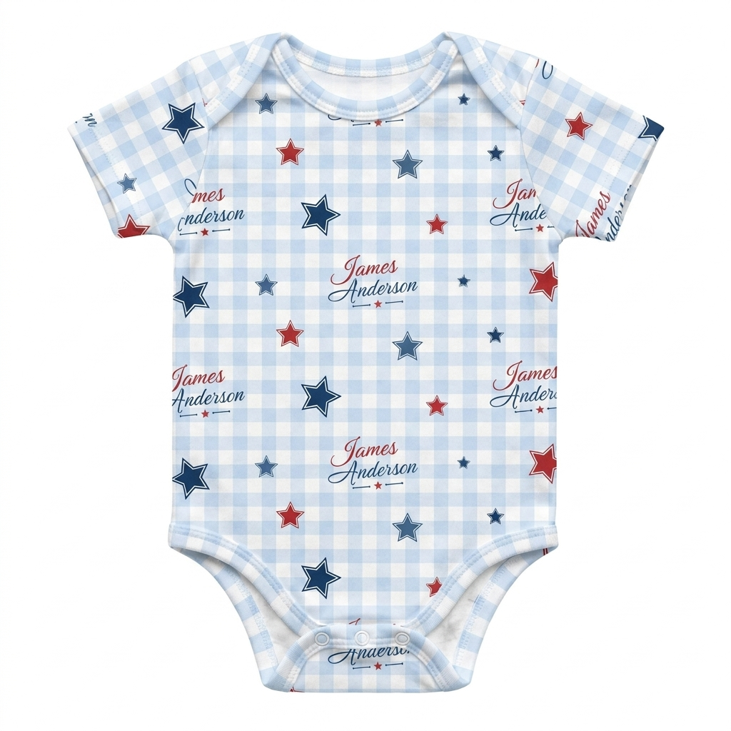 Personalized Bodysuit in Red, Blue and Star