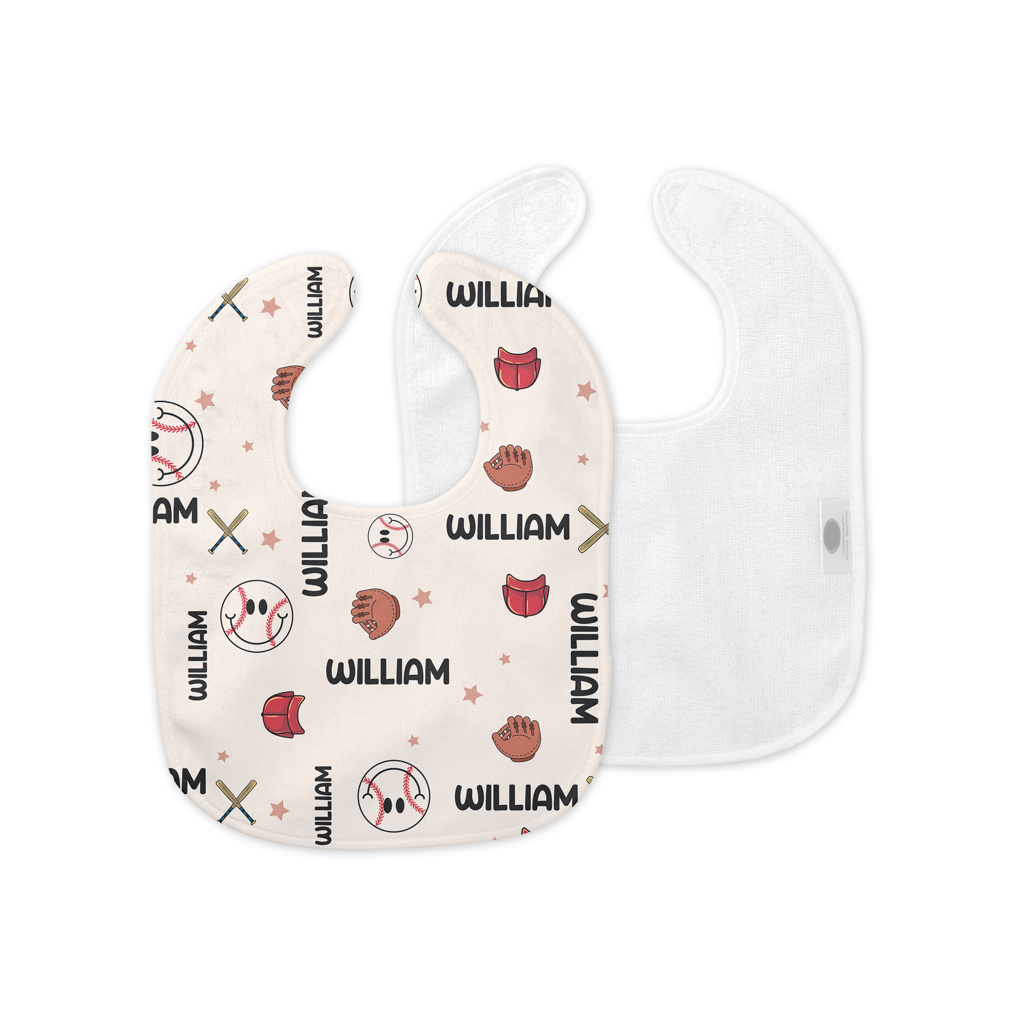 Personalized Bib and Burp Cloth Set in Baseball