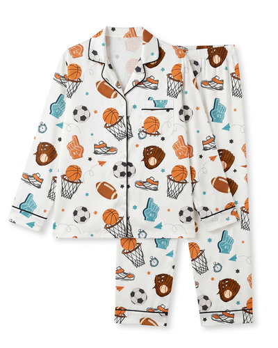 Long-Sleeved Women's Pajama Set in Half Time