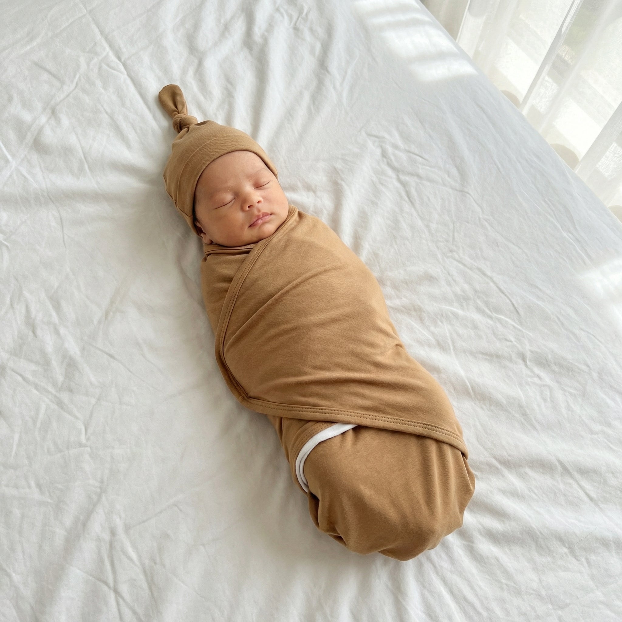 Swaddle with Hat Set in Amberwood