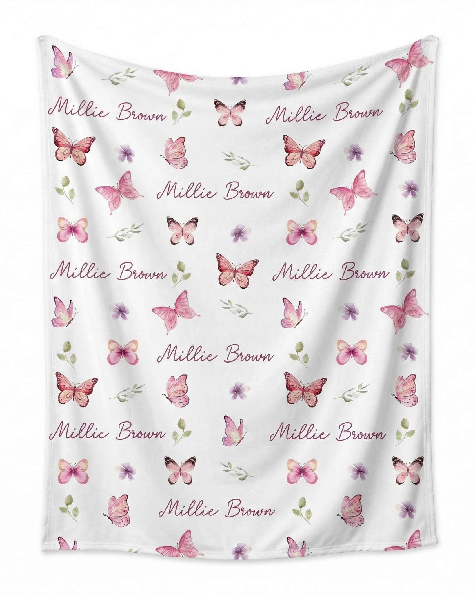 Personalized Swaddle in Pink Butterfly