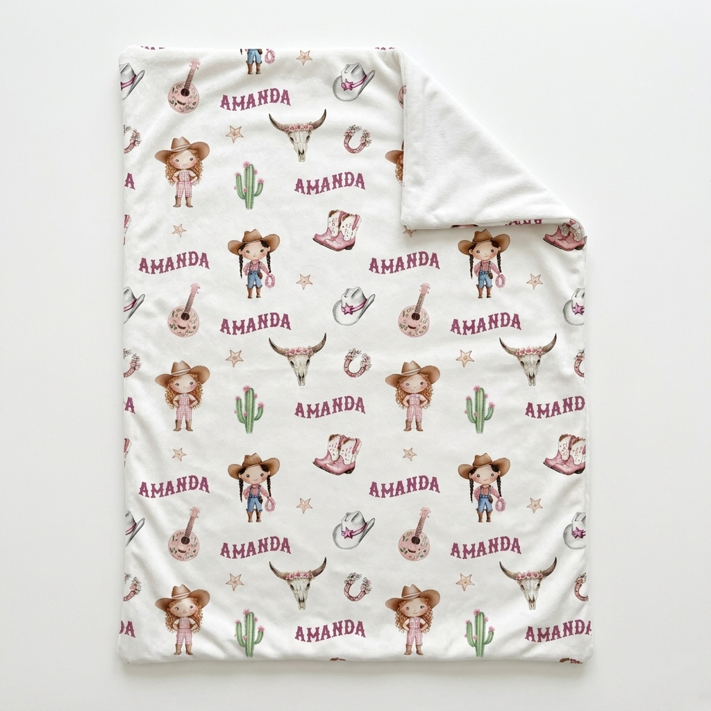 Personalized Sleeping Bag in Western Girl
