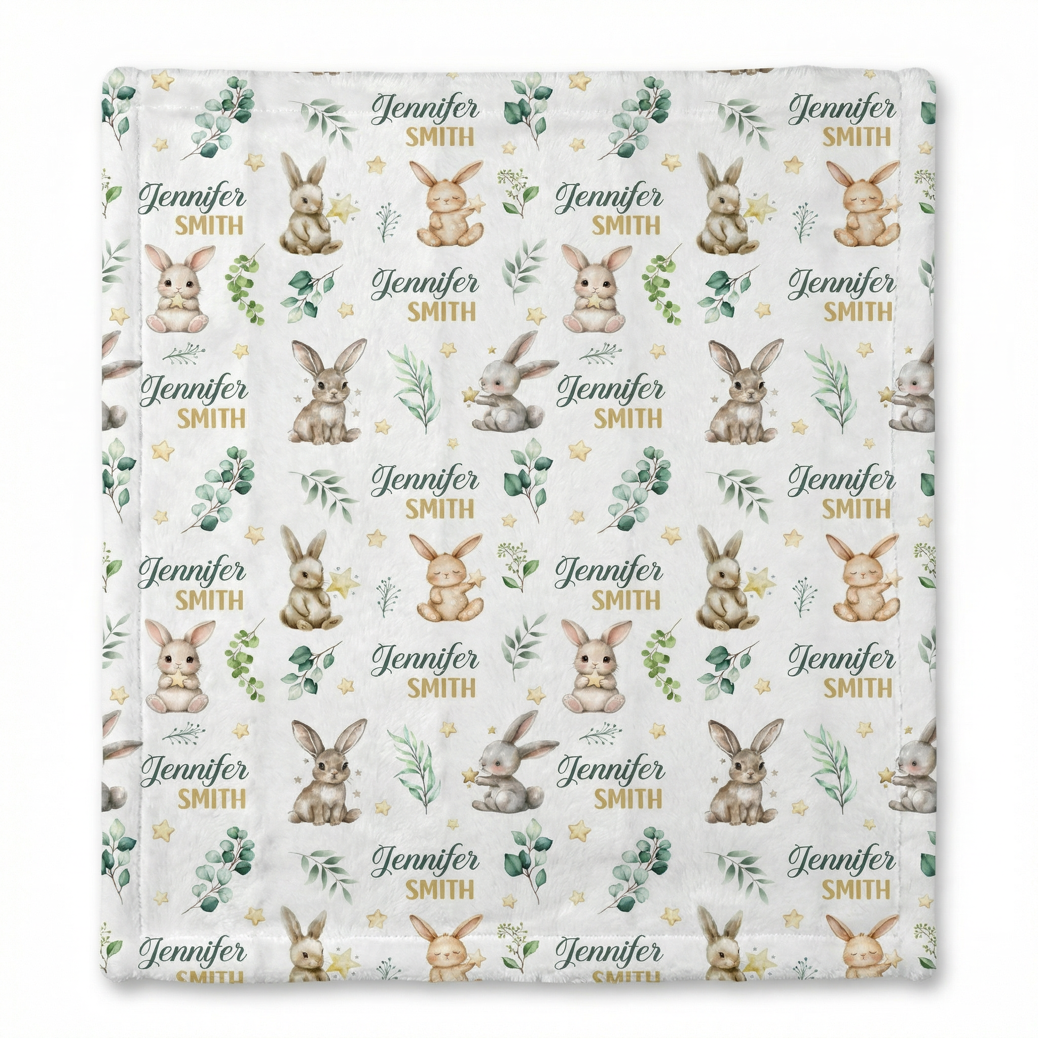 Personalized Lovey Blanket in Bunny Garden