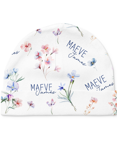 Personalized Beanie in Pretty Wildflower