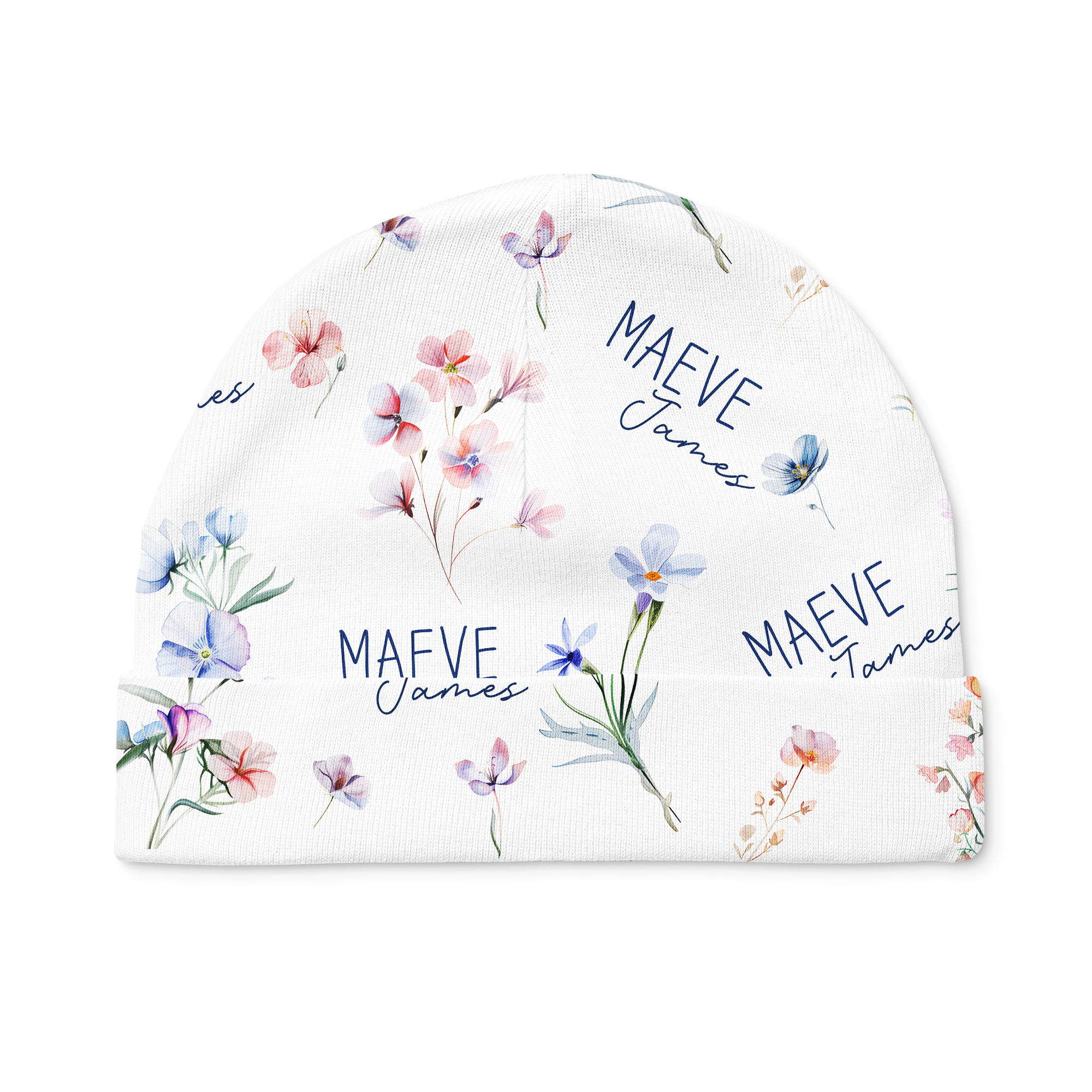 Personalized Beanie in Pretty Wildflower