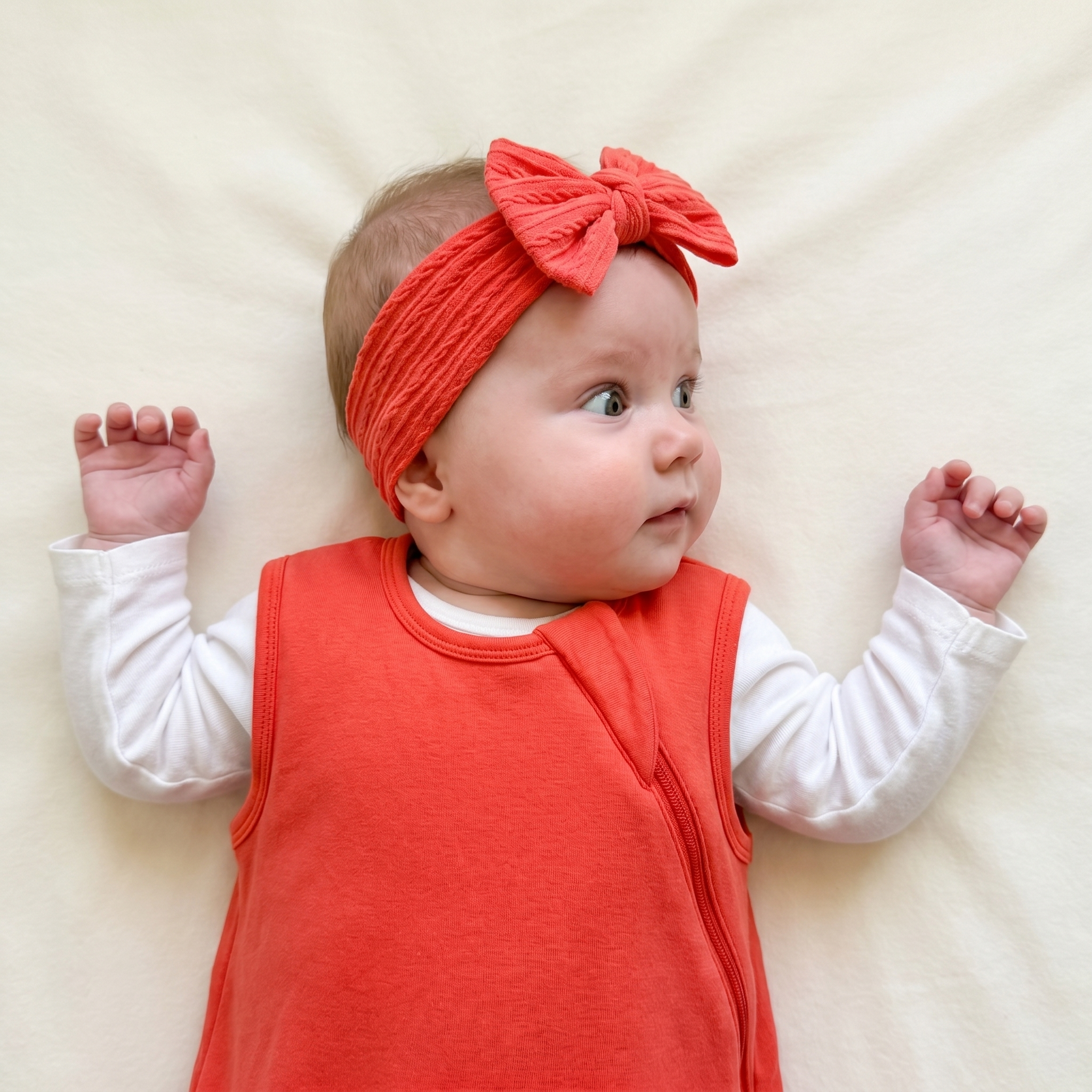 Soft Knit Bow Headband in Sunset