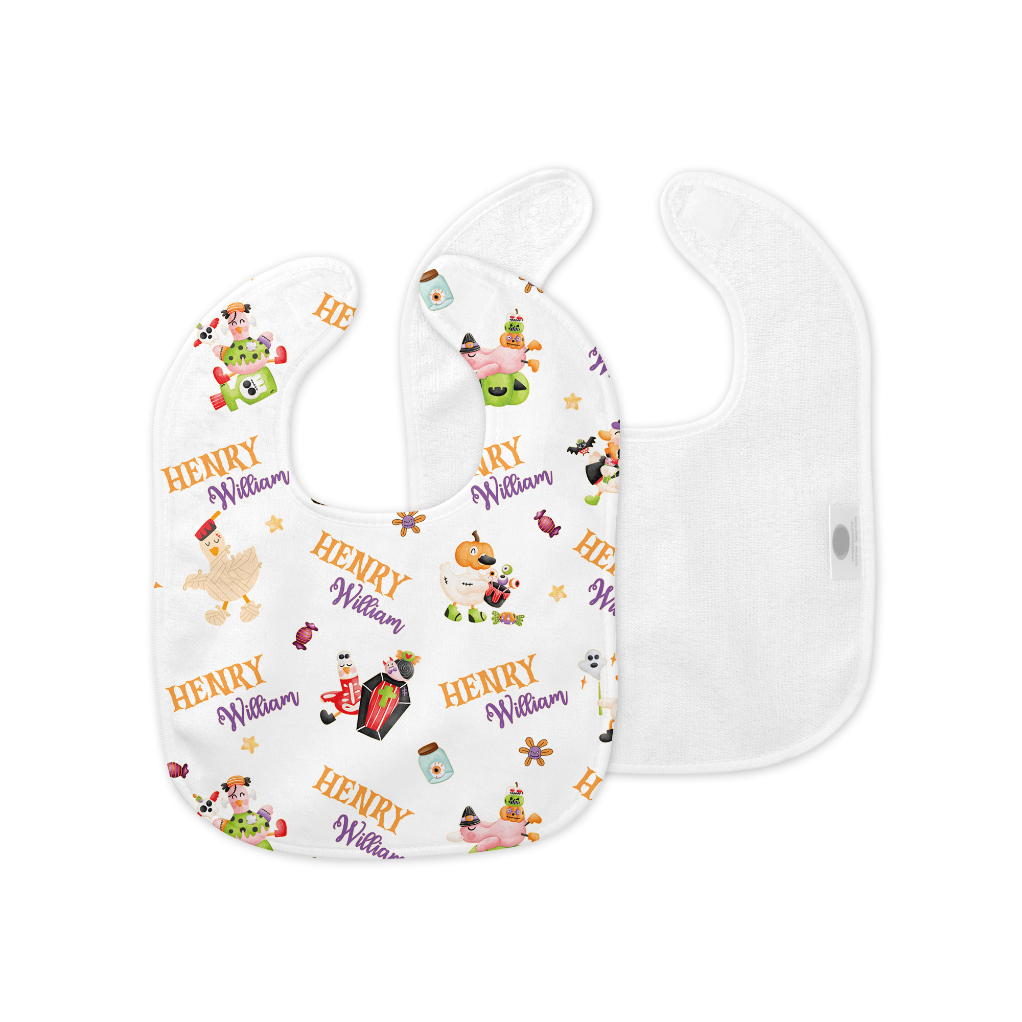 Personalized Bib and Burp Cloth Set in Goose in Booland