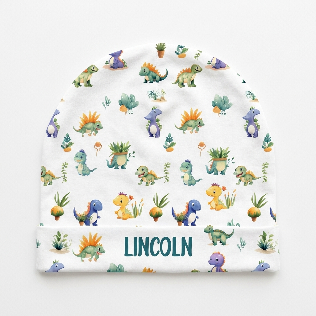 Personalized Beanie in Dinosaur Boy