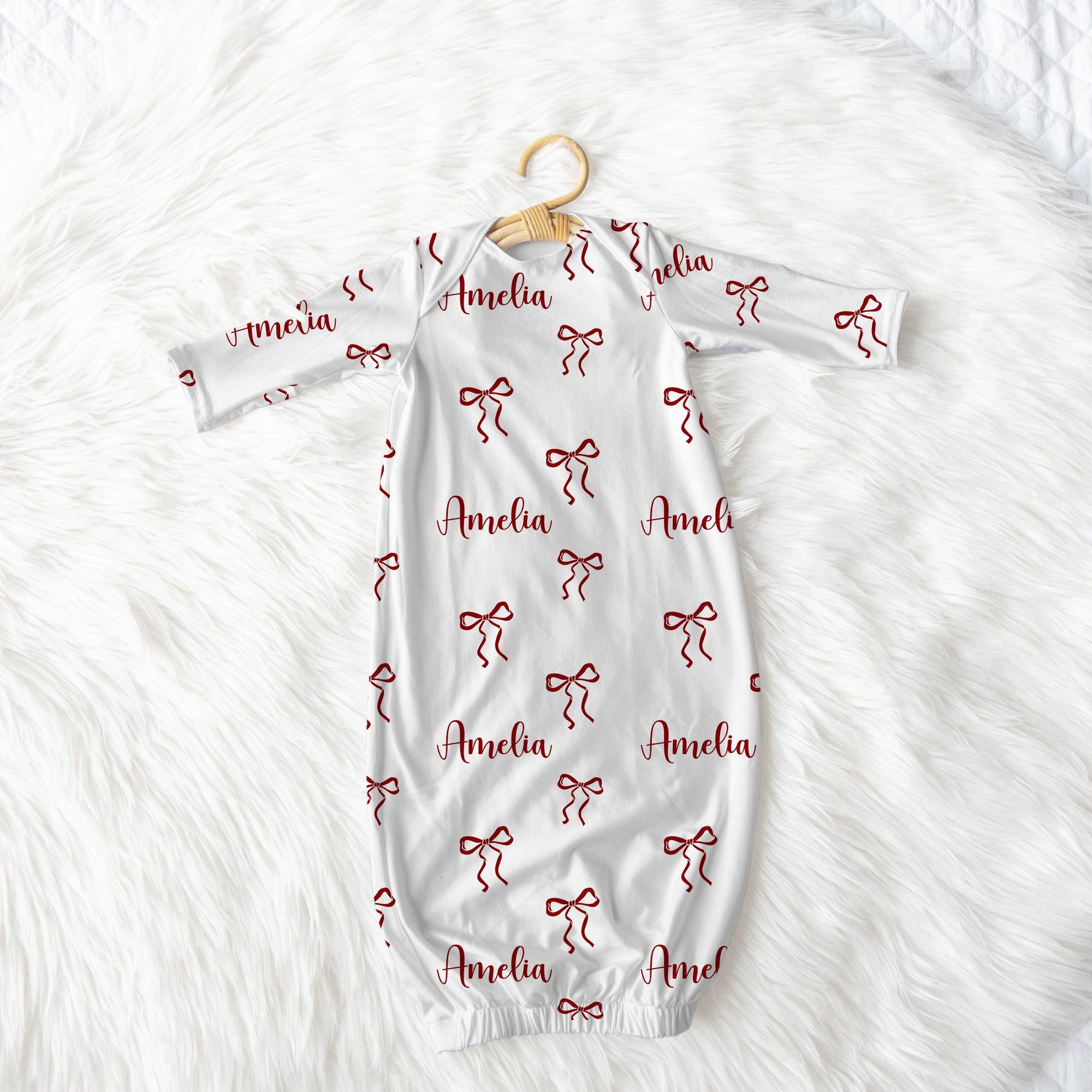 Personalized Sleep Gown in Coquette Ribbon